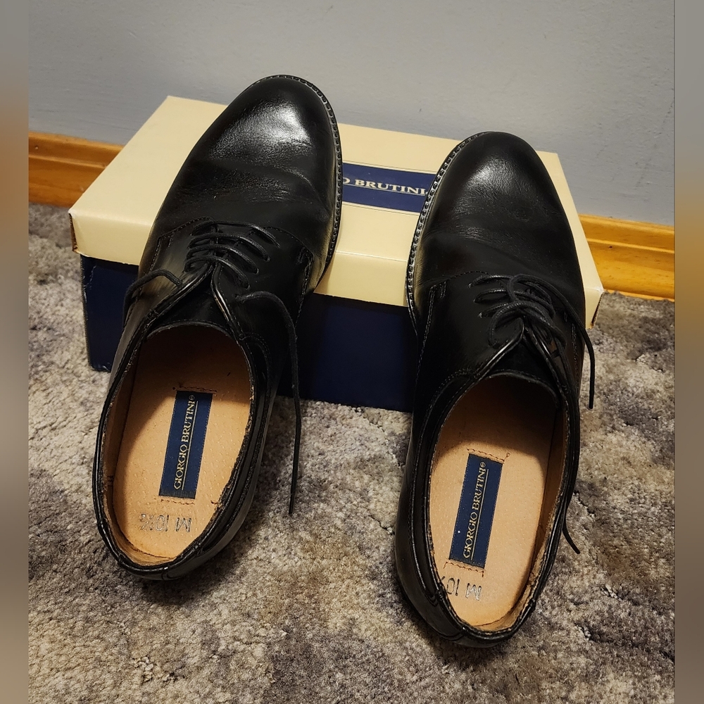 Giorgio Brutini Black Leather Men's Dress Shoes Size 10.5 - Picture 7 of 13